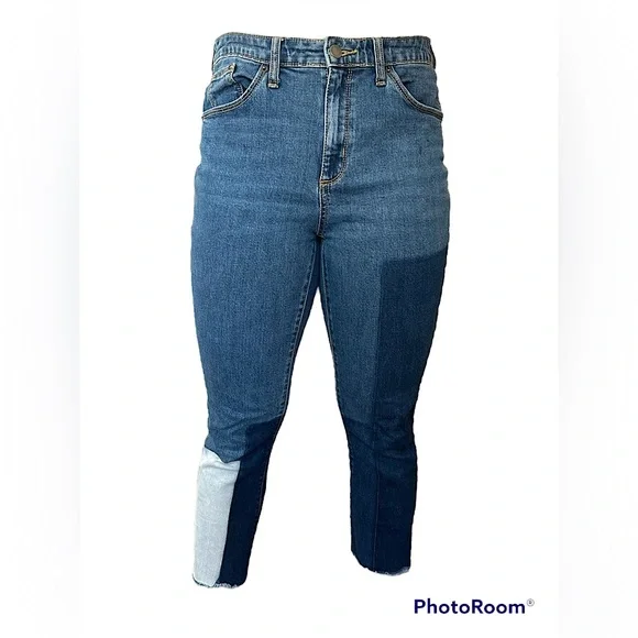 Universal Thread Patchwork Capri High-Rise Jeans With small Flare - Picture 1 of 5